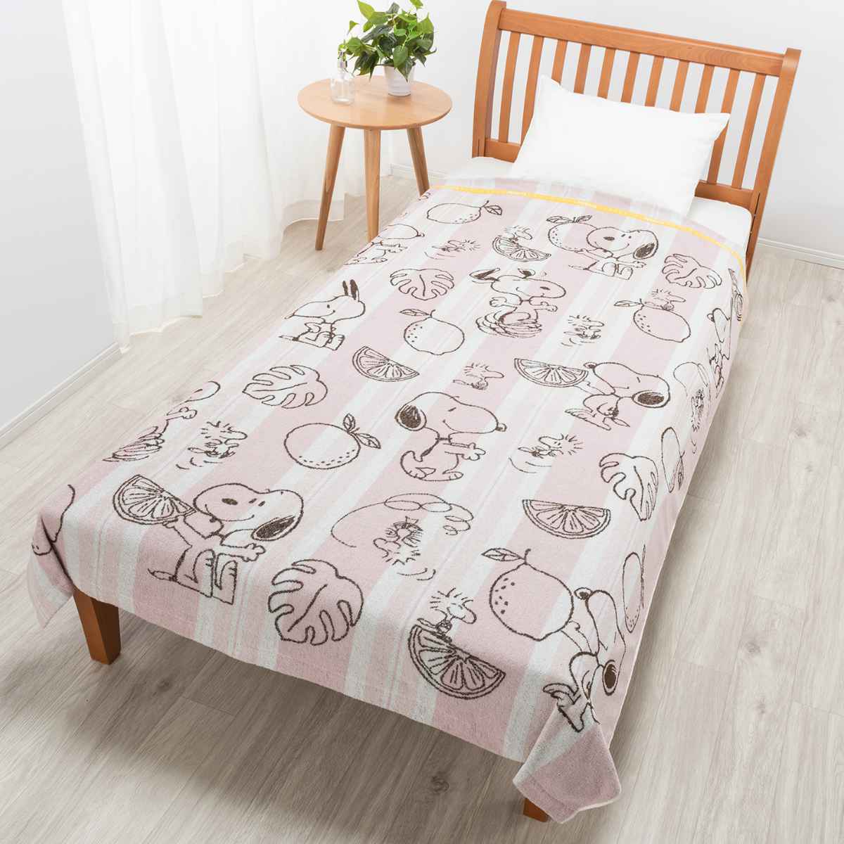 西川 タオルケット シングル PEANUTS スヌーピー ビタミンフルーツ 綿