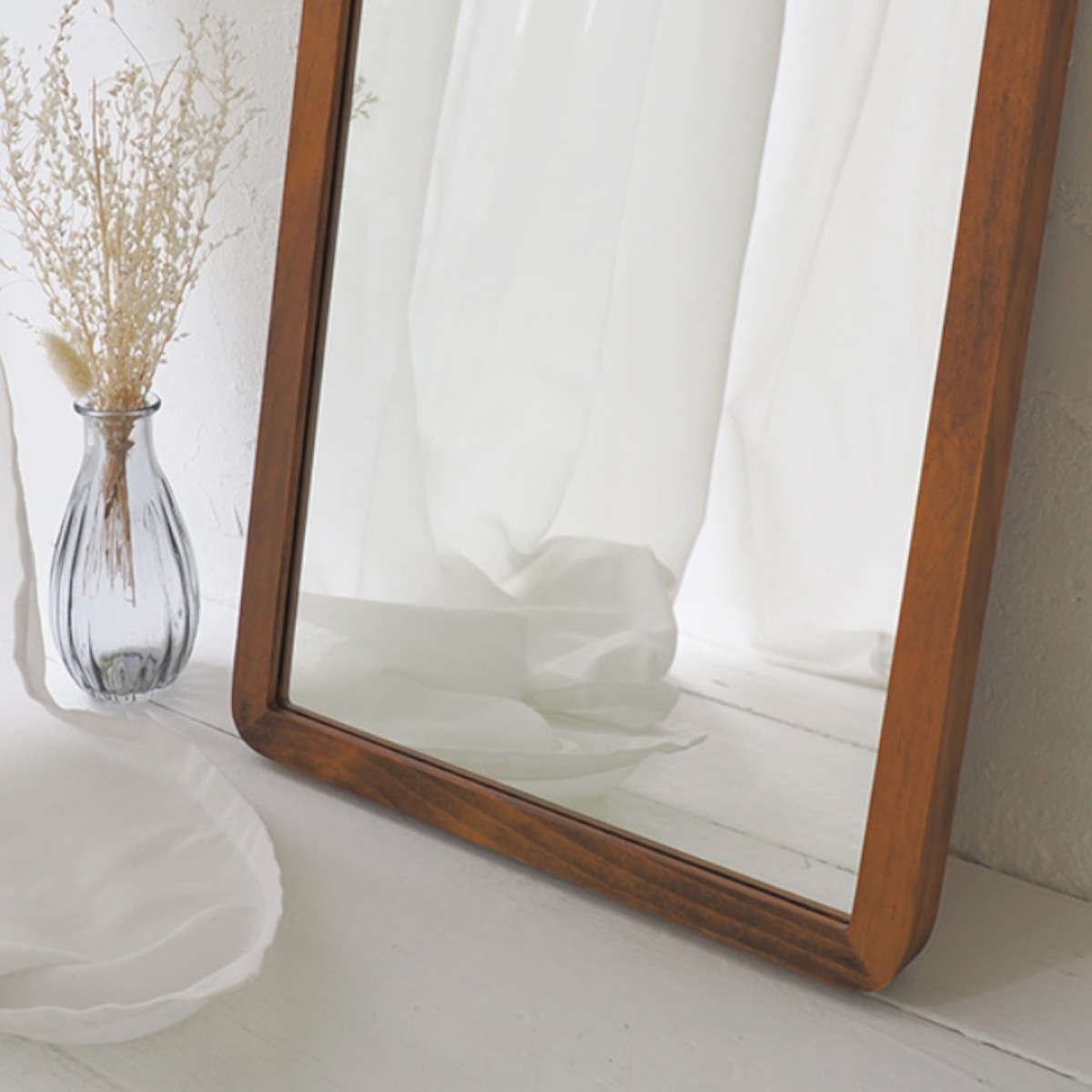 ウォールミラー 木製フレーム 30cm×40cm アコウスティック （ 鏡