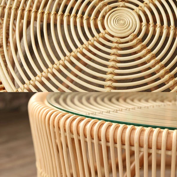 籐 ローテーブル ラタン 円形 軽量 天然素材 （ ラタンテーブル ロー