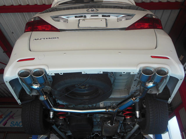 20アルファード：アドミレイション4本出しマフラーの取付 : ガレージ