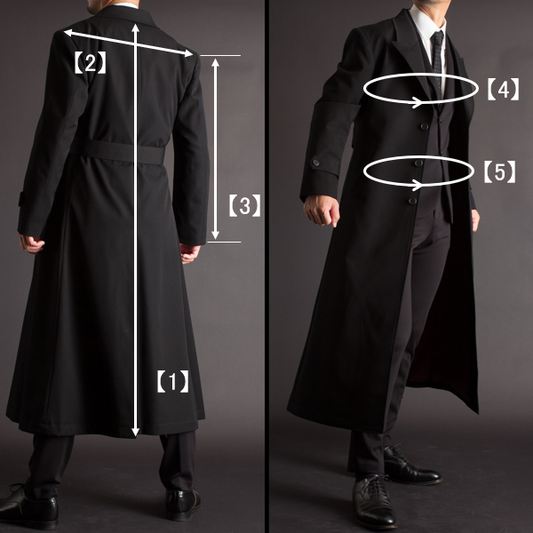 マトリックススタイルのロングコート｜トレンチコート シングル 着丈