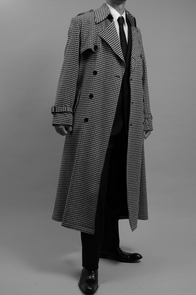 ダブルトレンチコート千鳥格子130【ロングコート販売】 【2010-11年