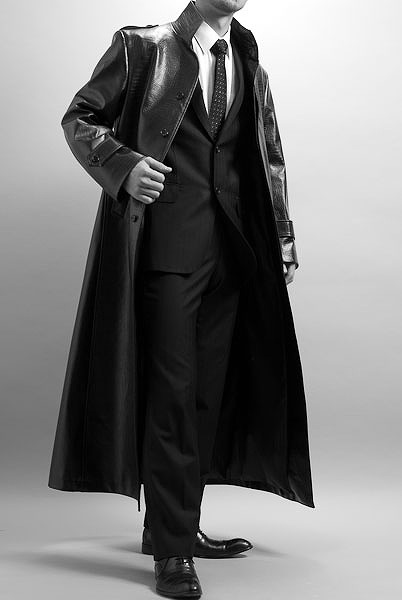 オープンスタンドカラーコートフェイクレザー135,ロング,メンズ販売