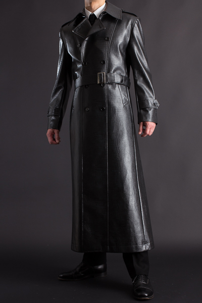 マトリックス風コート販売、着丈135cm フェイクレザーナポレオン