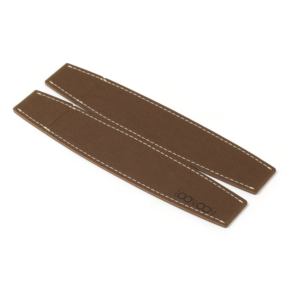 LOONLOON ペンケース 2本用 ラウンド (ブラウン)