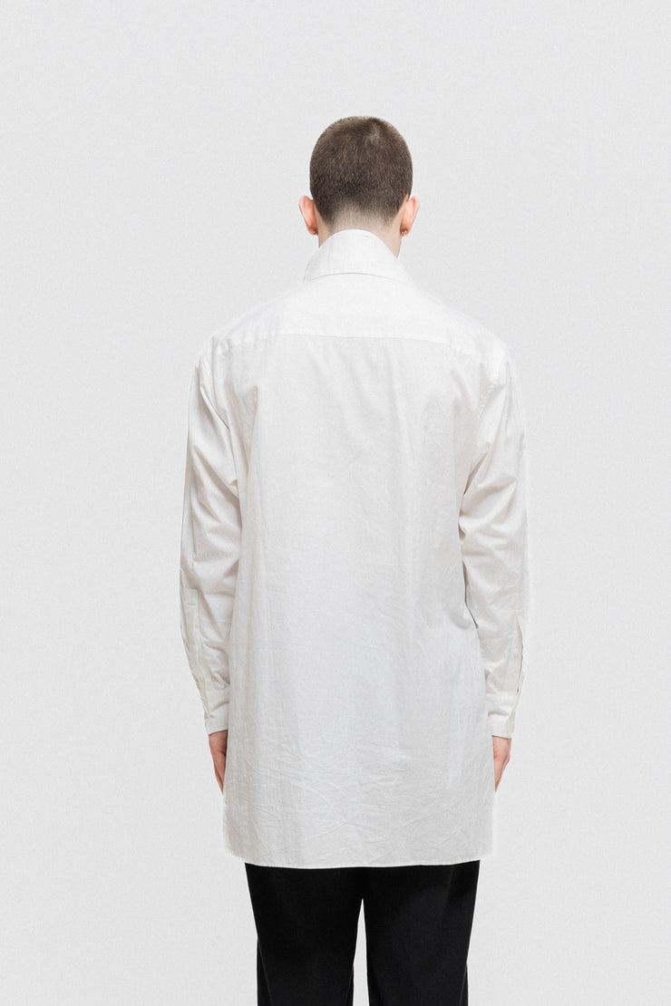 YOHJI YAMAMOTO POUR HOMME - FW19 Long cotton shirt with a scarf