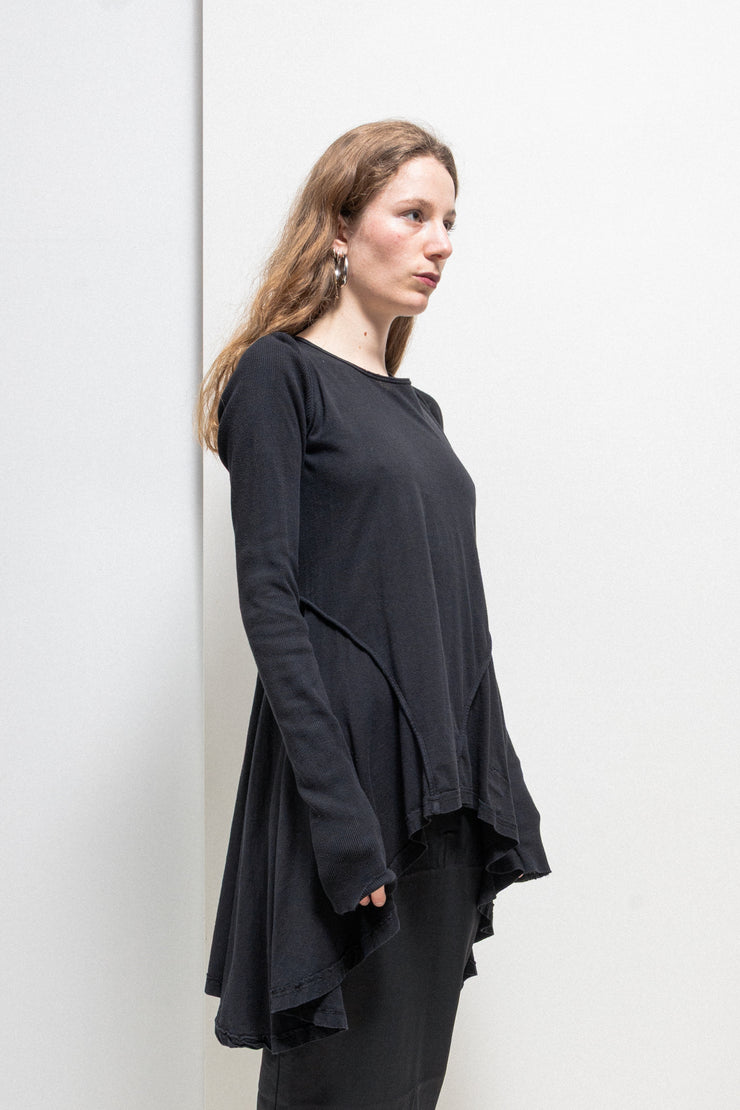 RICK OWENS DRKSHDW - Cotton longsleeves with flared bottom – L'OBSCUR