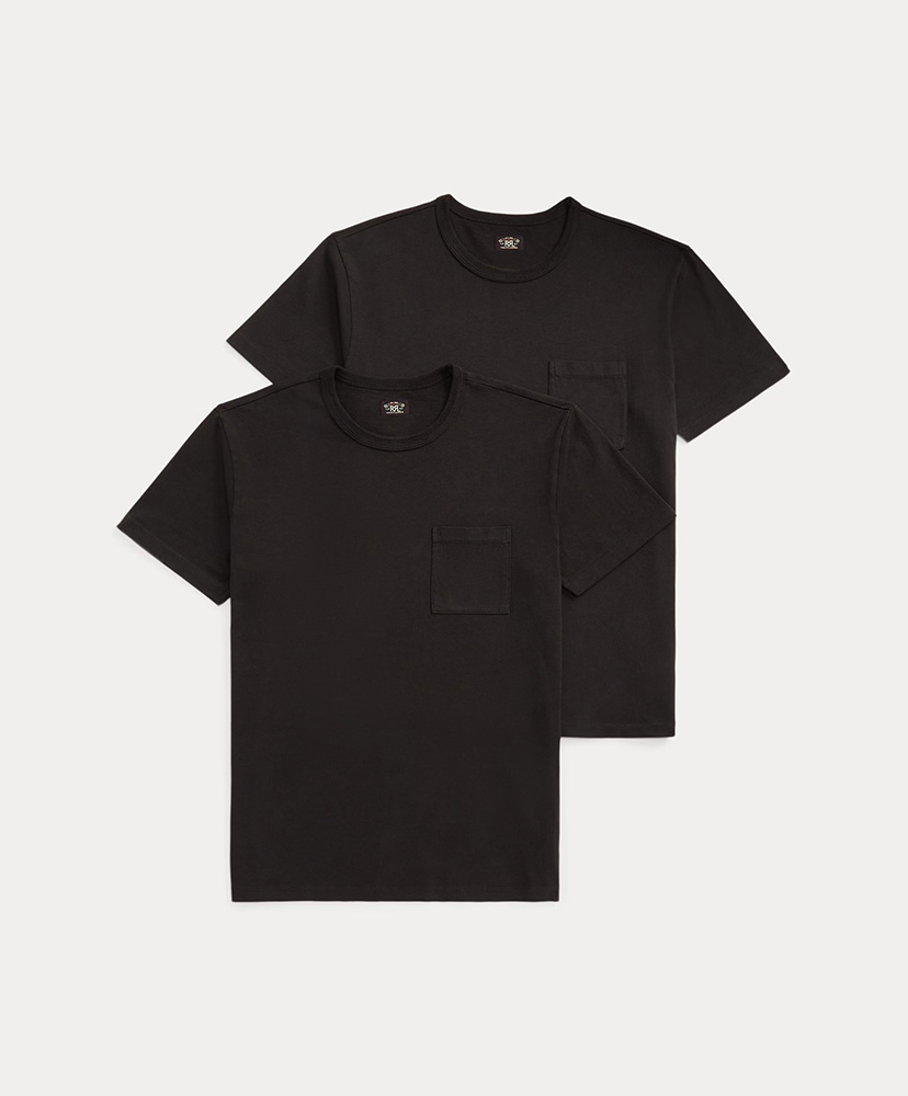 ガーメントダイド ポケット Tシャツ 2パック(L(MEN) ブラック): RRL