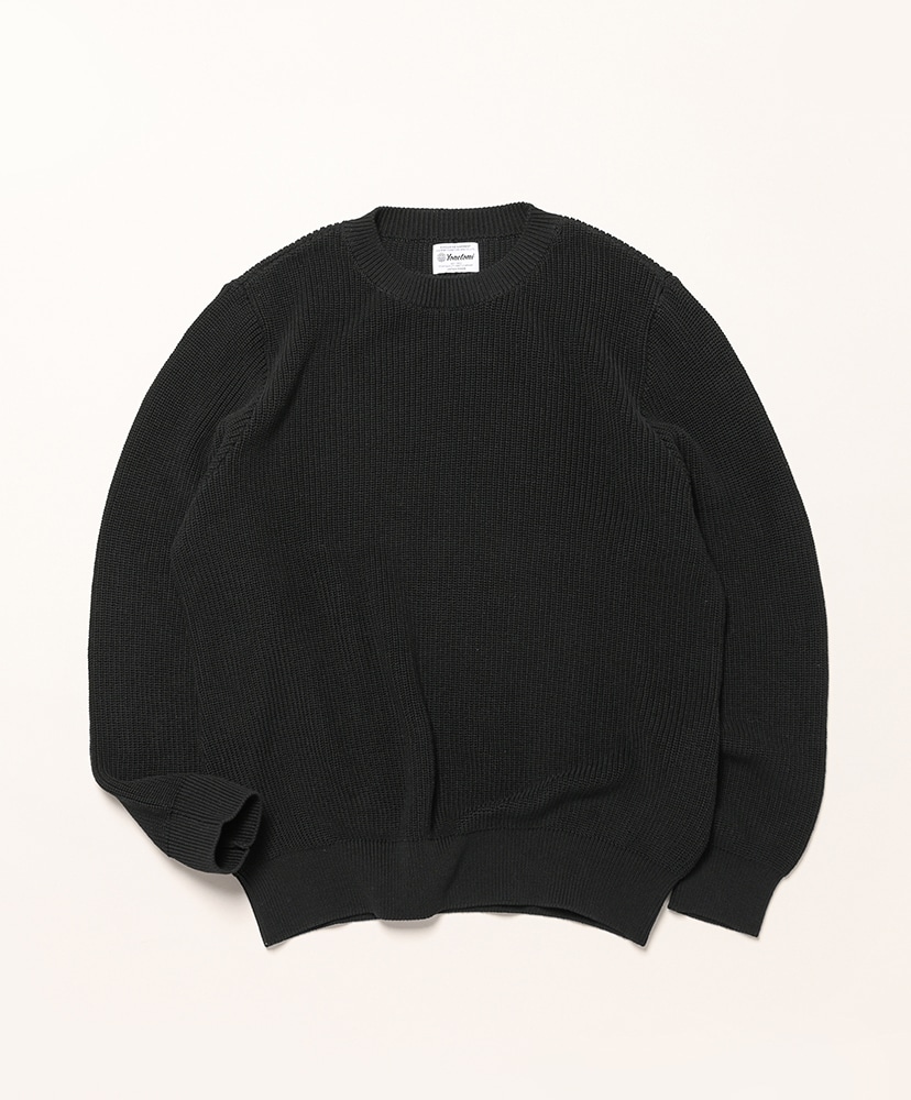 High Twist Cotton Rib Knit Pullover(2(MEN) Black/ブラック): Yonetomi