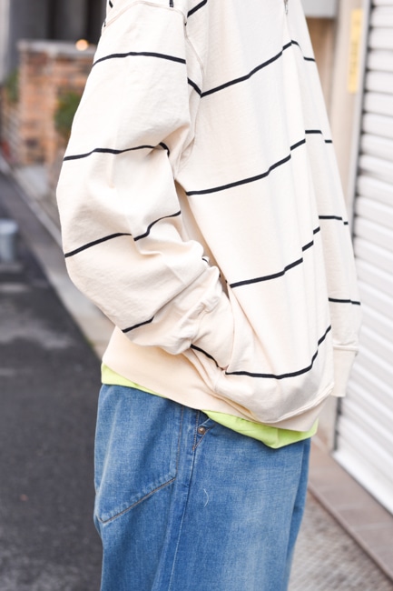 blurhms[ブラームス] C/NAPP Border Collared Harf-zip