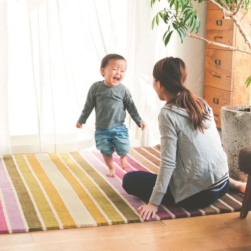 天然素材ウールの上質ラグ「ハグみじゅうたん」羊毛の絨毯・ラグ・玄関