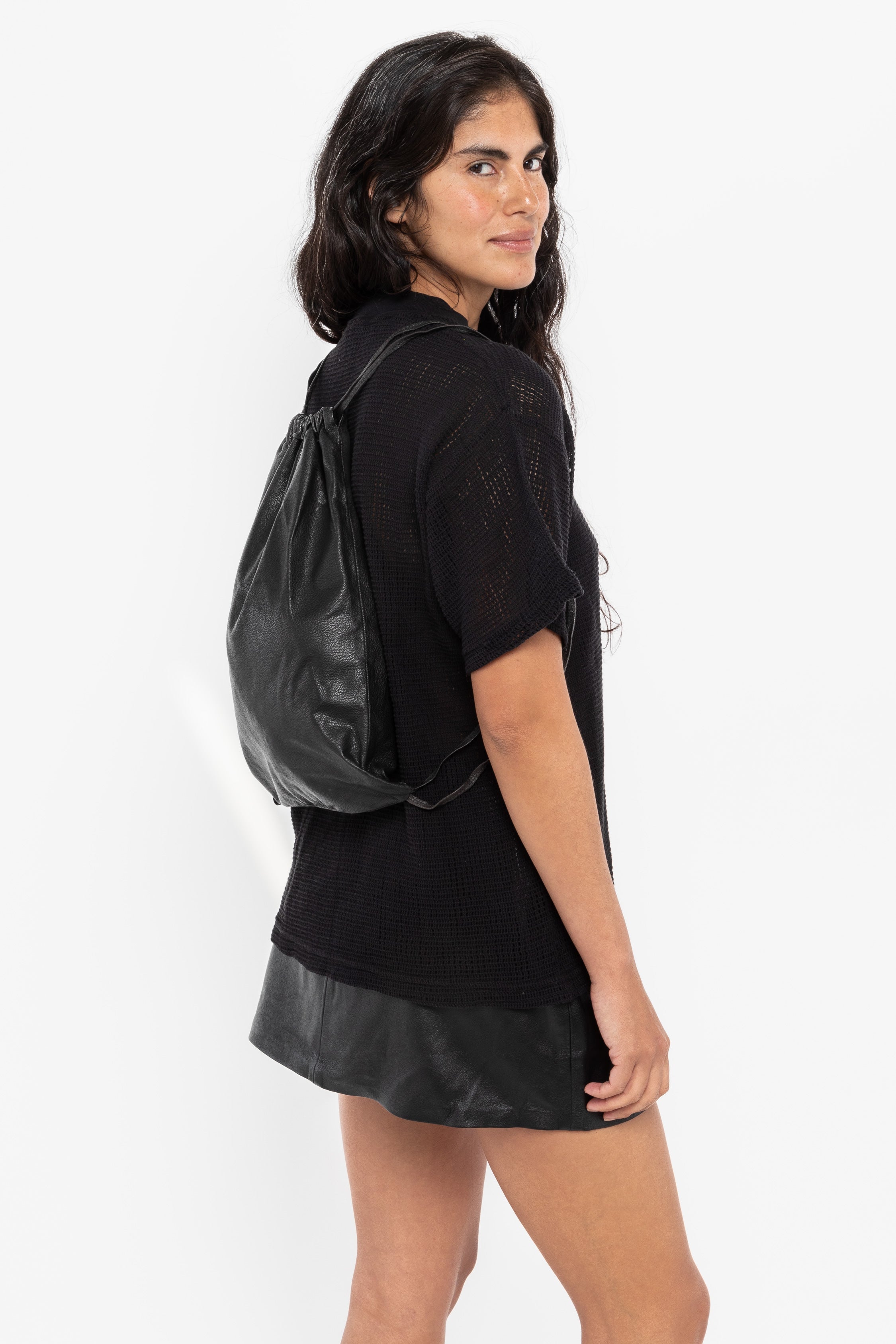 RLH3414 - Unisex Leather Drawstring Backpack – Los Angeles Apparel