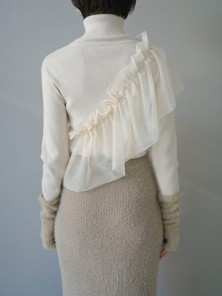 予約]チュールサッシュベルト/アイボリー – Lumier