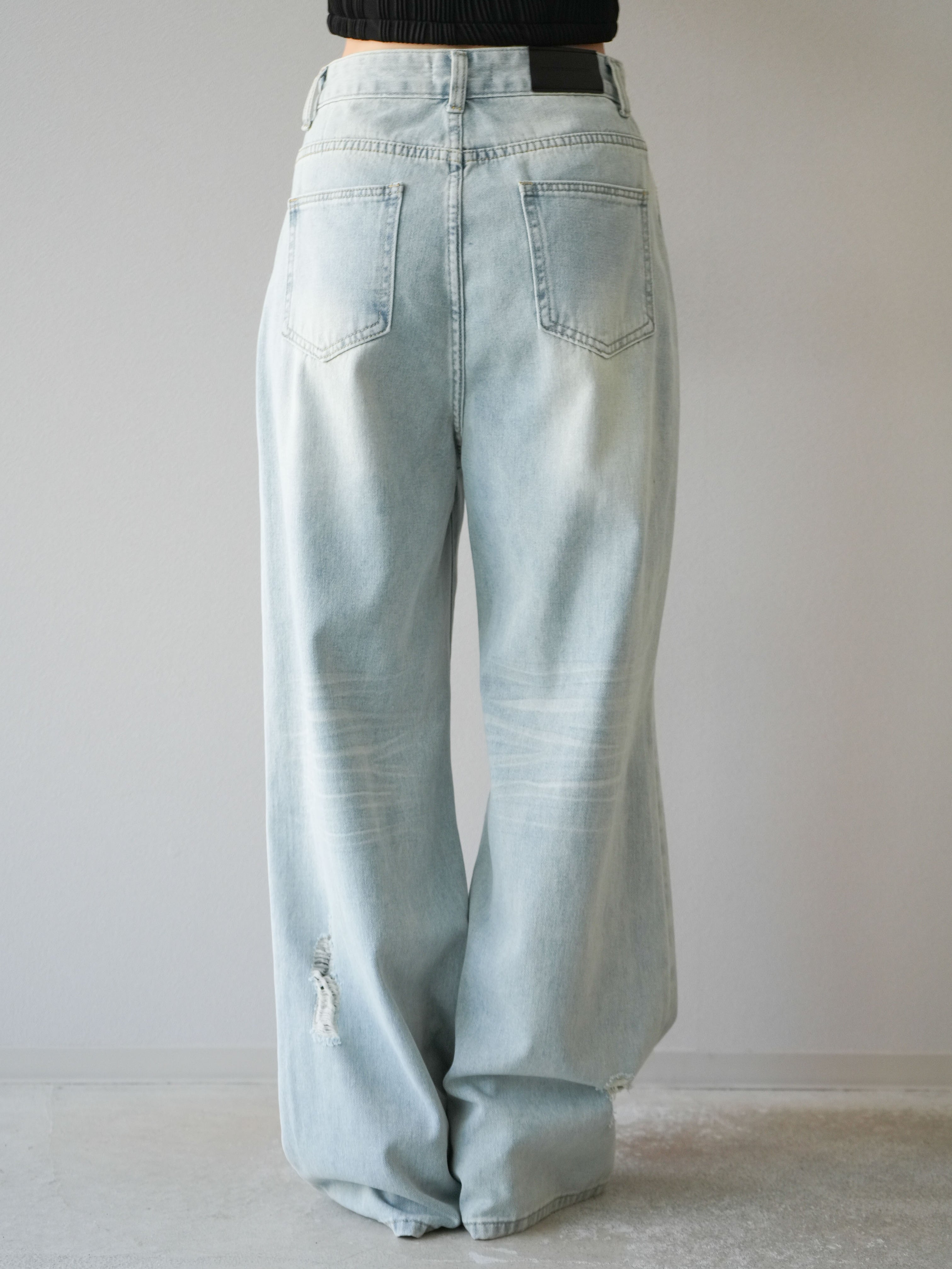 予約]レースパッチワークダメージデニム/ライトブルー – Lumier