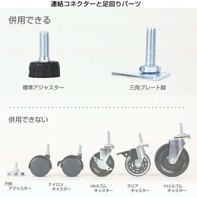 ポール連結コネクター ルミナス スチールラック ポール径25mm用パーツ