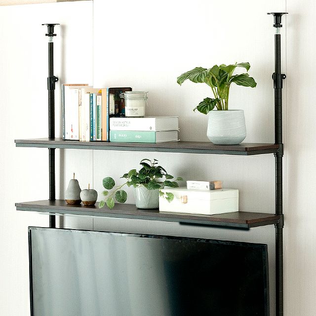 ハーフウッドシェルフ 幅111×奥行23cm ルミナスノワール スチール