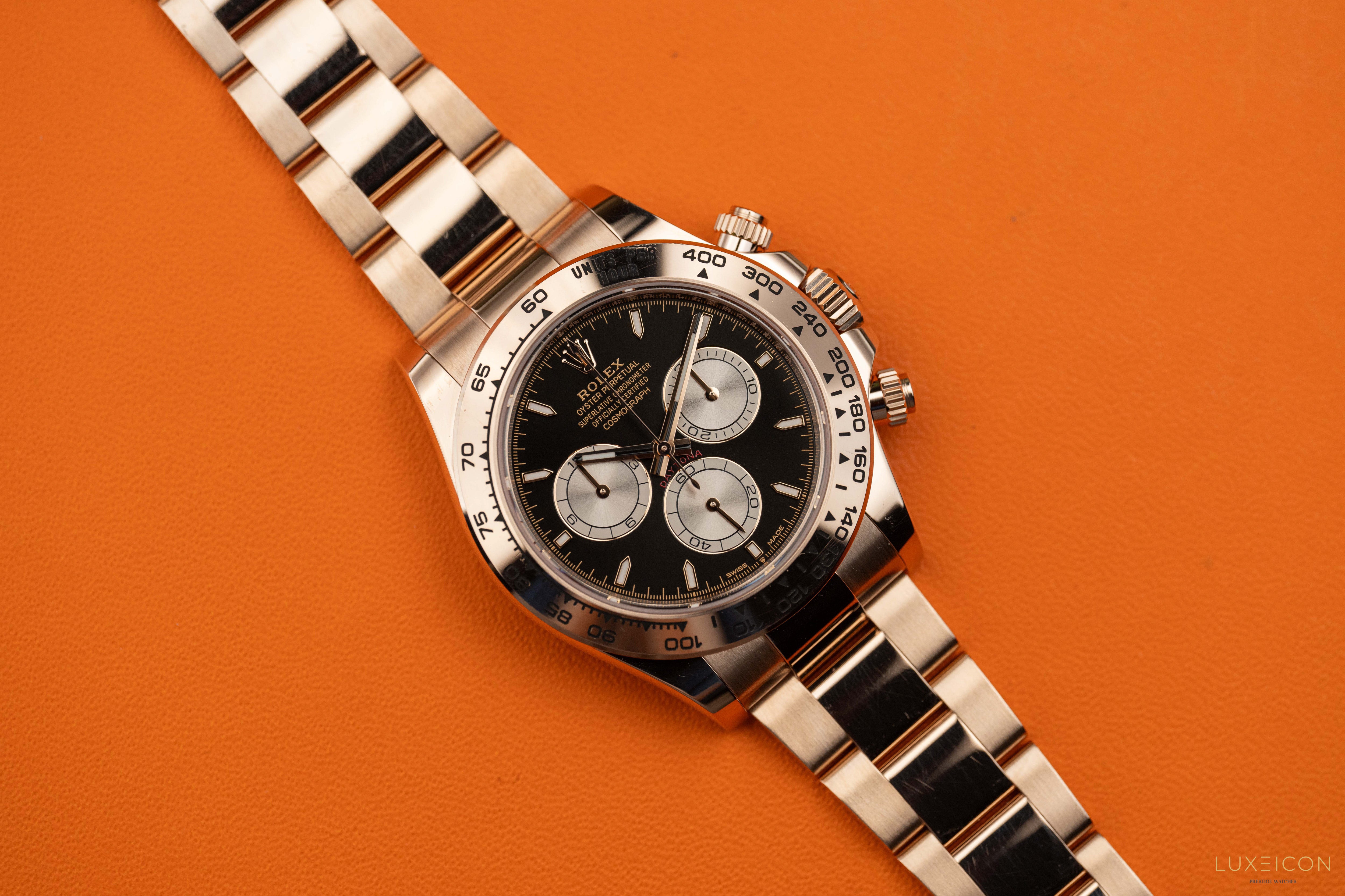 Rolex Daytona Cosmograph 40mm 18k Everose Gold Black Dial Oyster Brace