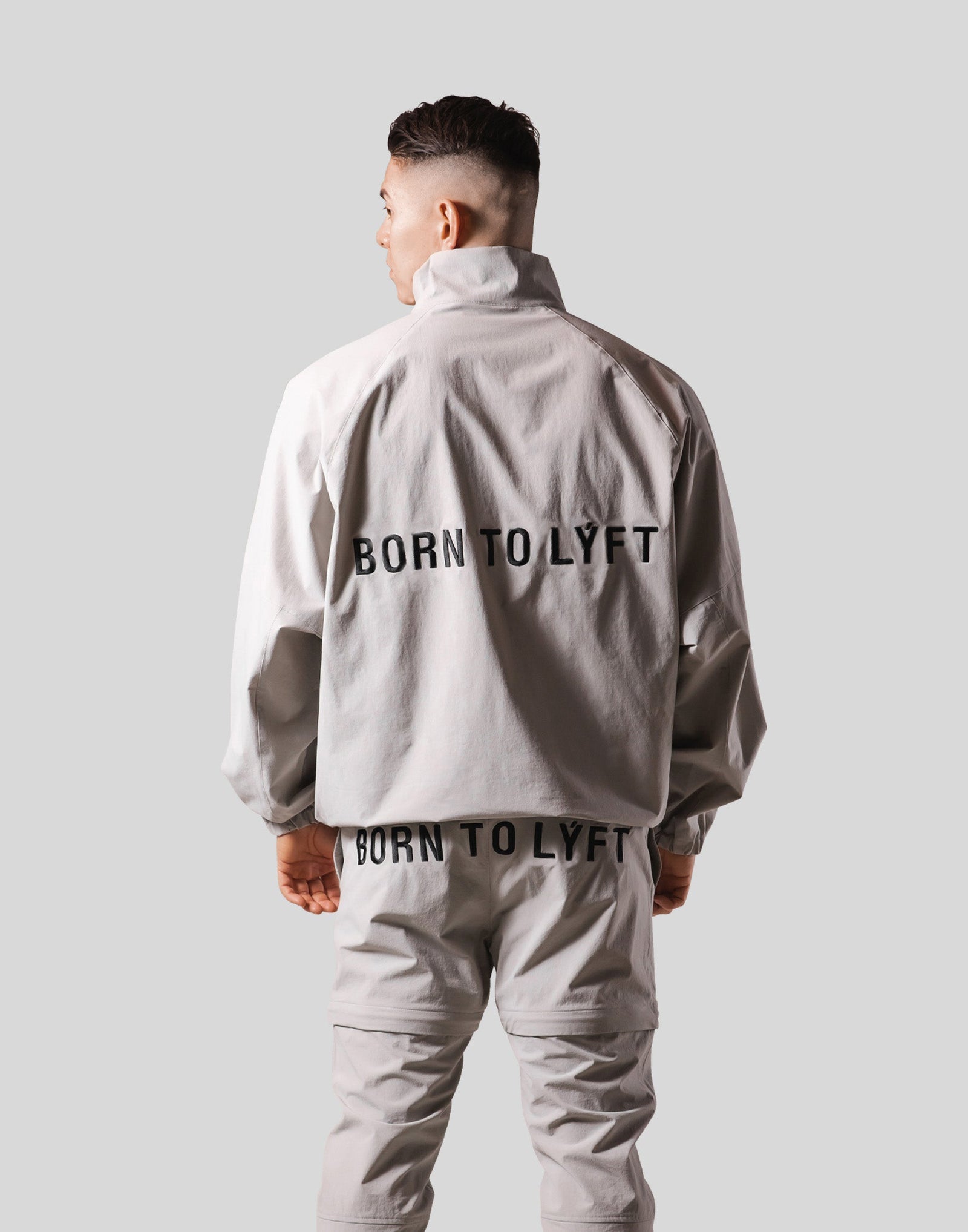 Back Message Half Zip Track Jacket - Grey – LÝFT