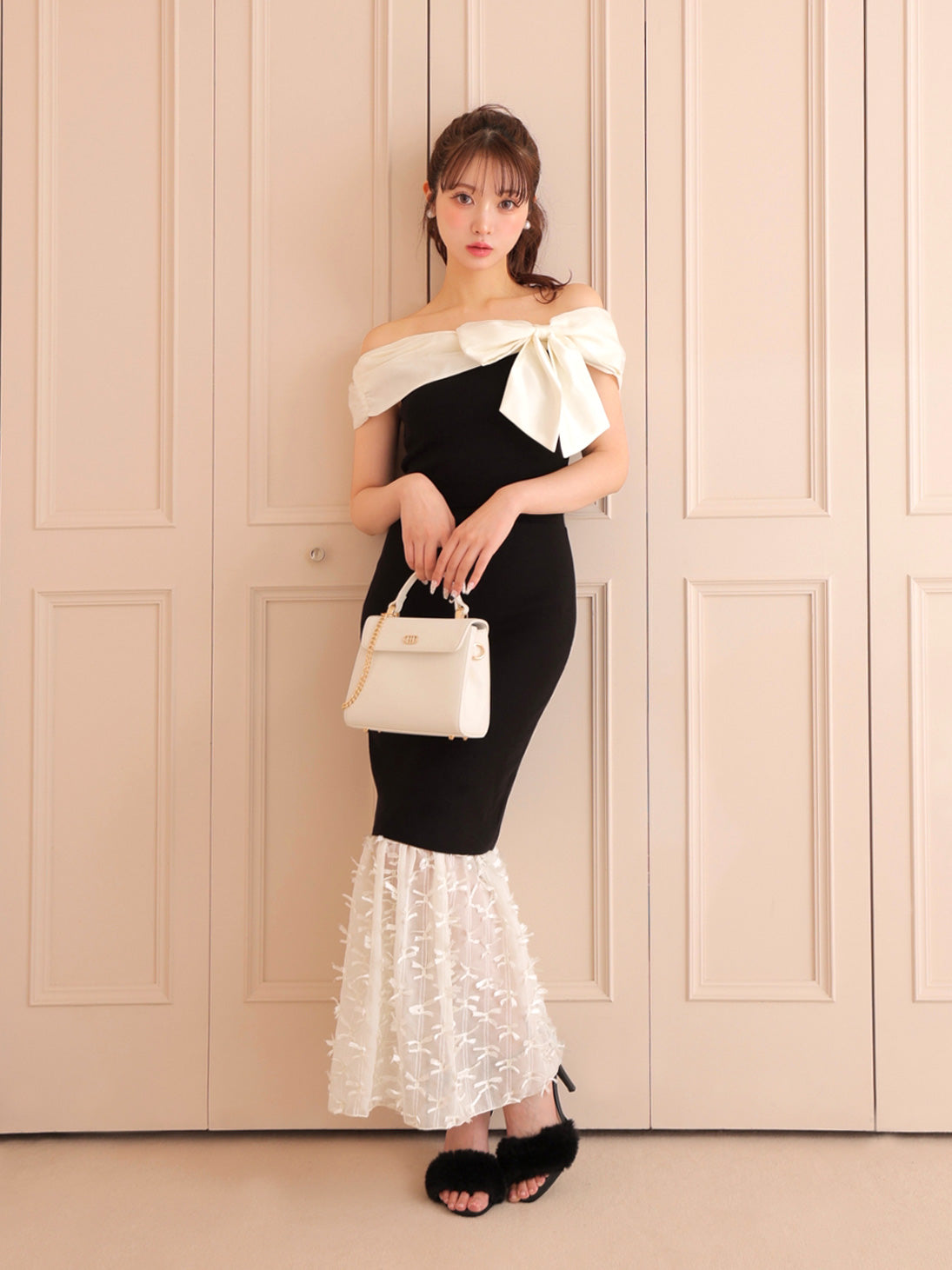 Ribbon docking off shoulder knit tops(eme10491) – M me eme