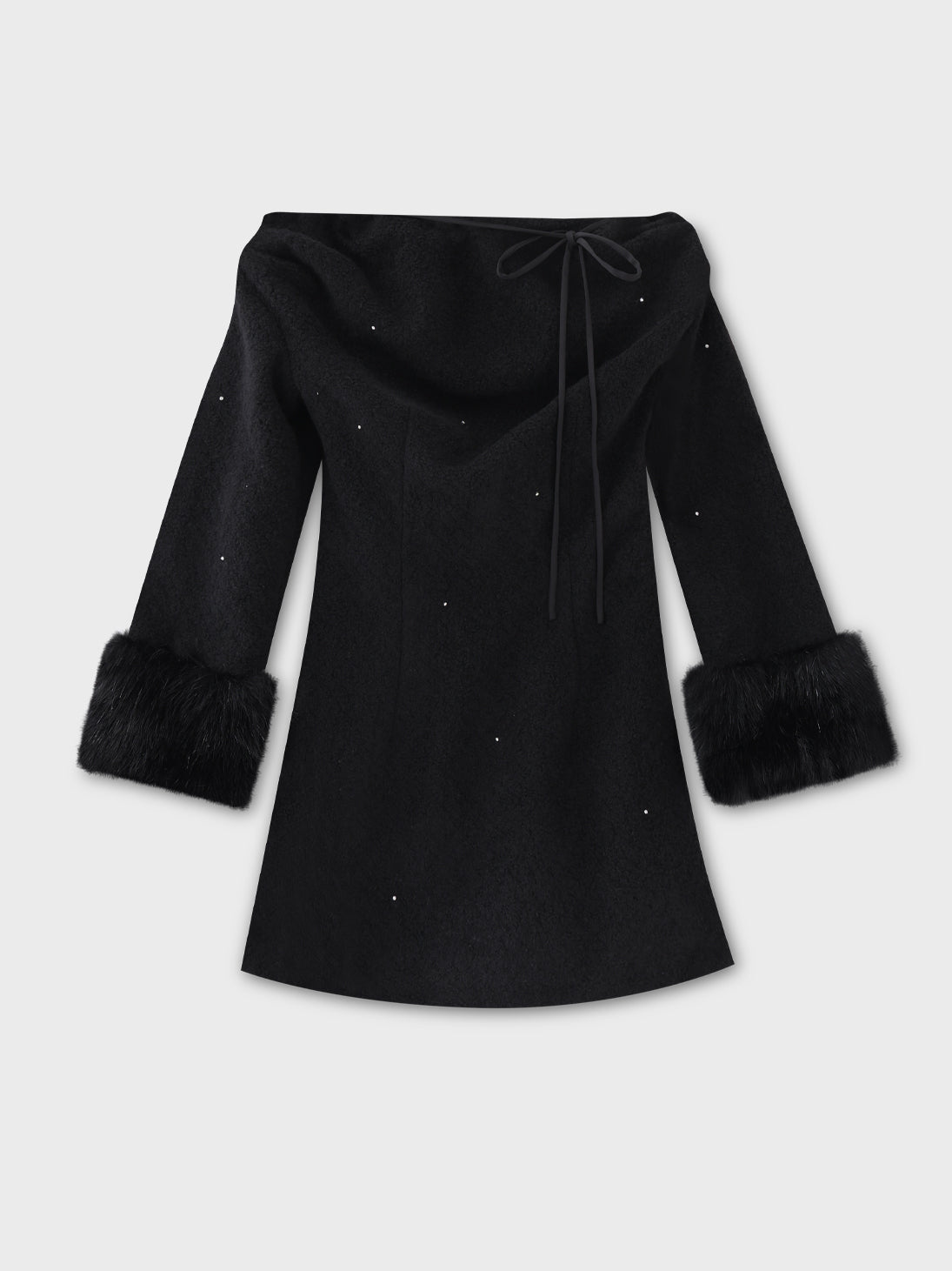 SALE】Fur jeweled ribbon mini onepiece(eme10762) – M me eme