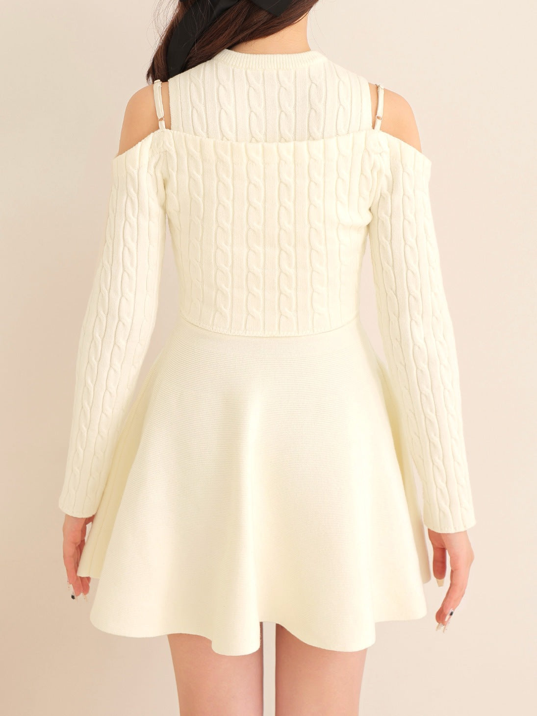 Cable knit layered onepiece(eme10802) – M me eme