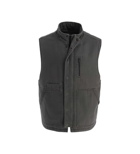 Thorogood Men's Heritage Stone Washed Canvas Vest, Tarmac, Small