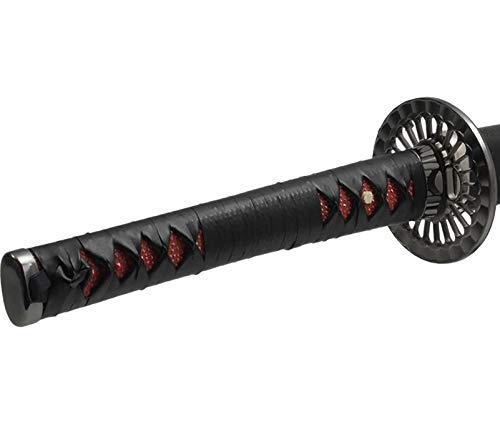 Amazon.co.jp: 模造刀 美術刀 黒斬剣 大輪鍔 大刀 黒塗り刃紋無刀身