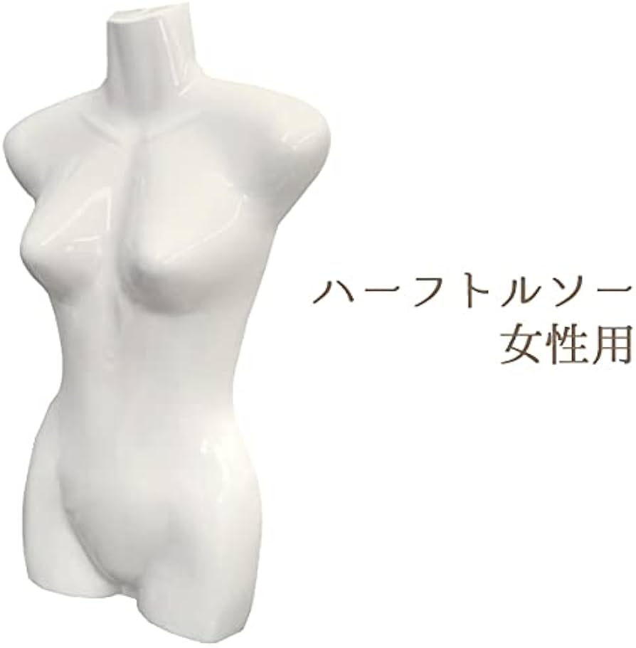 Amazon.co.jp: PLATA 上半身 全面 ハーフ トルソー マネキン 白色
