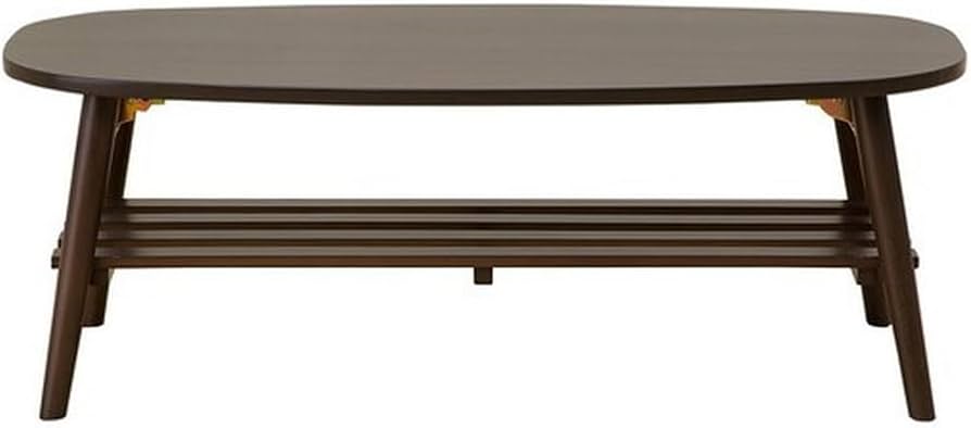 Amazon.co.jp: ニトリ 折りたたみテーブル ラポール 楕円 棚付き