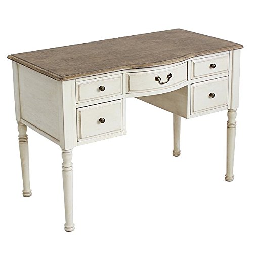 Amazon.co.jp: アンティーク調デスク W110×D60×H77.5cm ホワイト