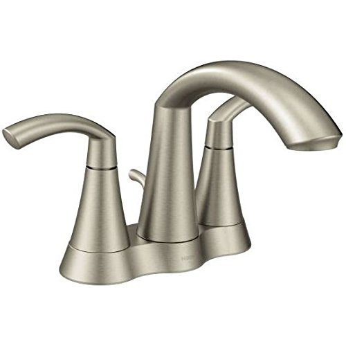 Moen Glyde Brushed Nickel Two-Handle High Arc Centerset Bathroom