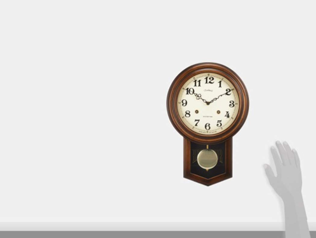 Amazon.co.jp: さんてる 日本製 アンティーク電波振り子時計(丸型