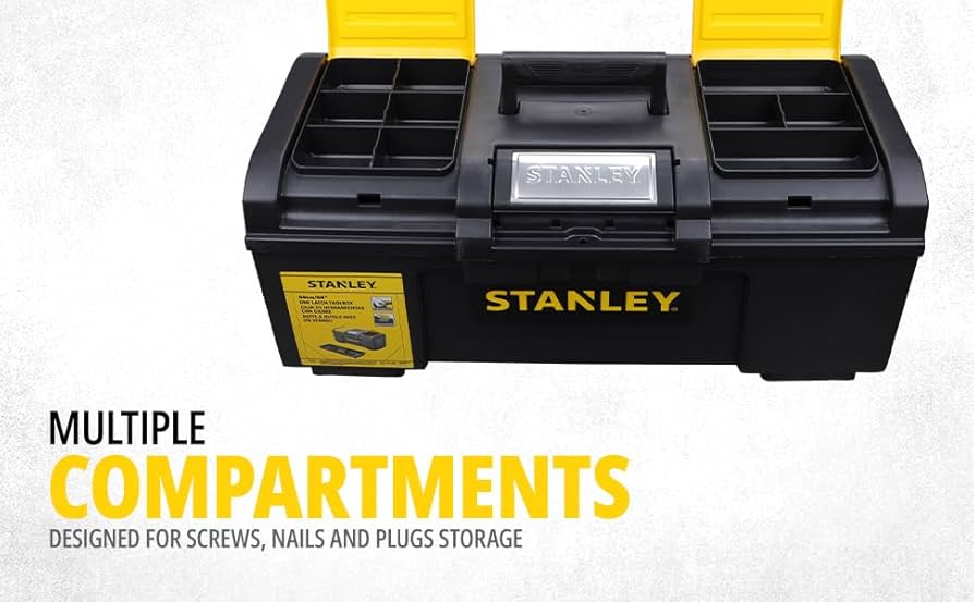 STANLEY Deep Toolbox Storage with 1 Touch Latch, 2 Lid Organisers