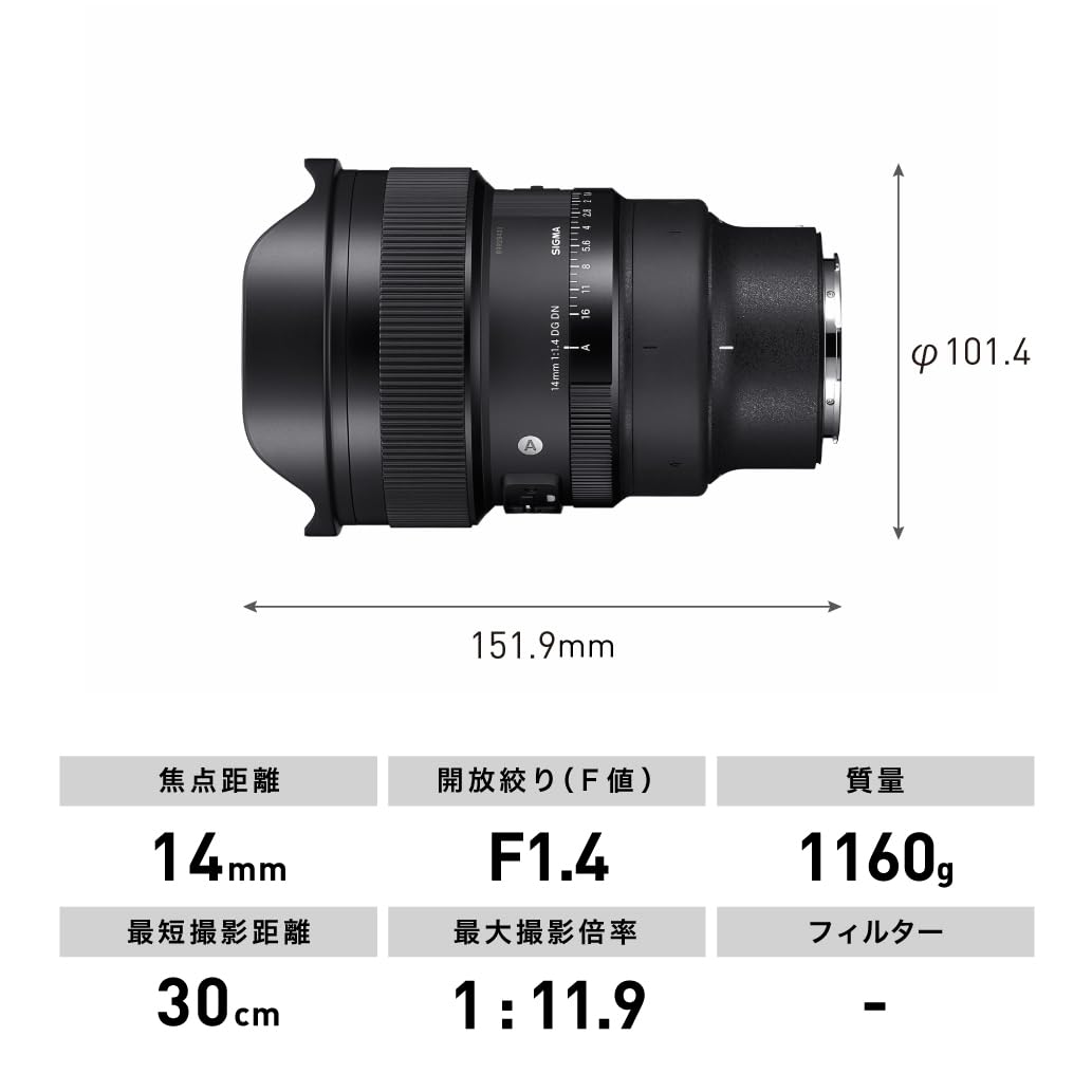 Amazon.co.jp: シグマ(Sigma) レンズ 14mm F1.4 DG DN Sony ソニー E