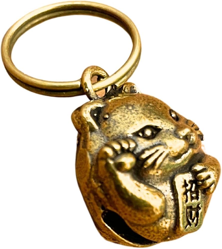Amazon.co.jp: [DAZUMA] キーホルダー 鈴 招き猫 猫 風水 開運