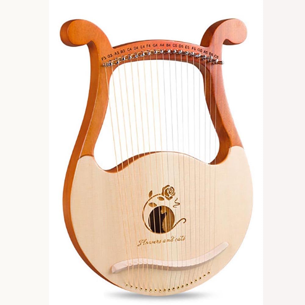 新製品、本格ハープ19弦(半音レバー付)WH19-1-MH、ハイグレードモデル♪