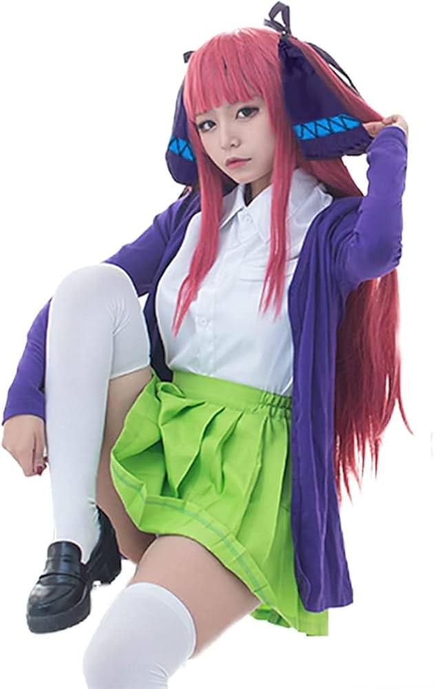 Amazon.co.jp: 五等分の花嫁 中野二乃 コスプレ 衣装 ウィッグ付き 頭