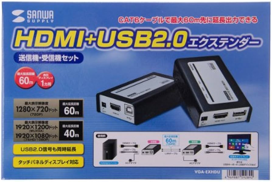 Amazon | サンワサプライ HDMI+USB2.0エクステンダー VGA-EXHDU