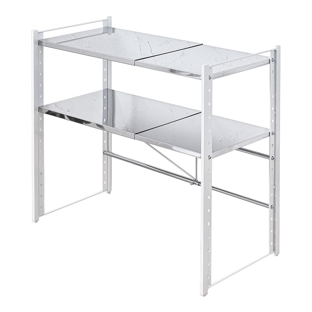 Amazon.co.jp: ステンレス棚カウンター上伸縮ラック (2段) : ホーム