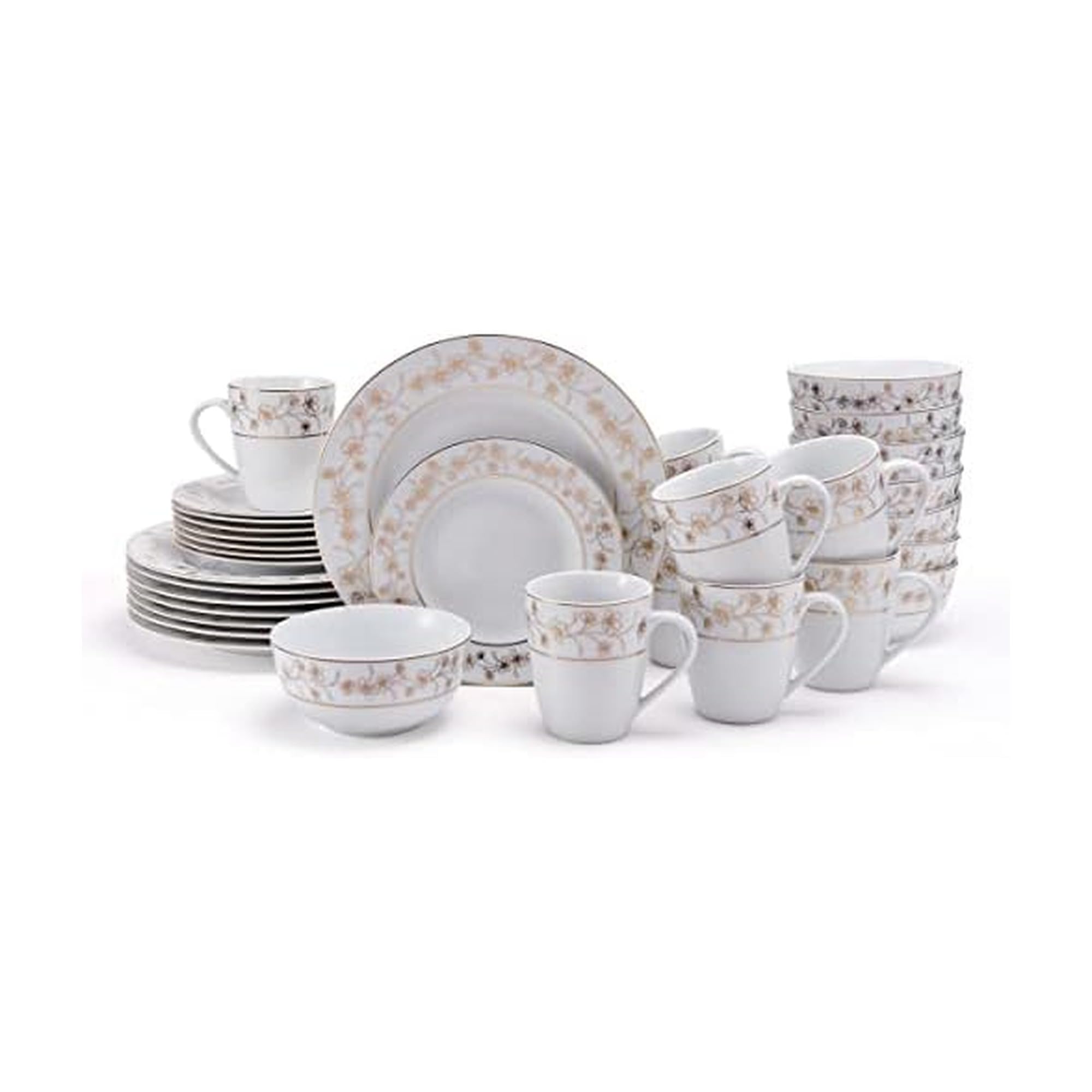 Amazon.com | Mikasa Floral Metallic Gold 32 Piece Dinnerware Set