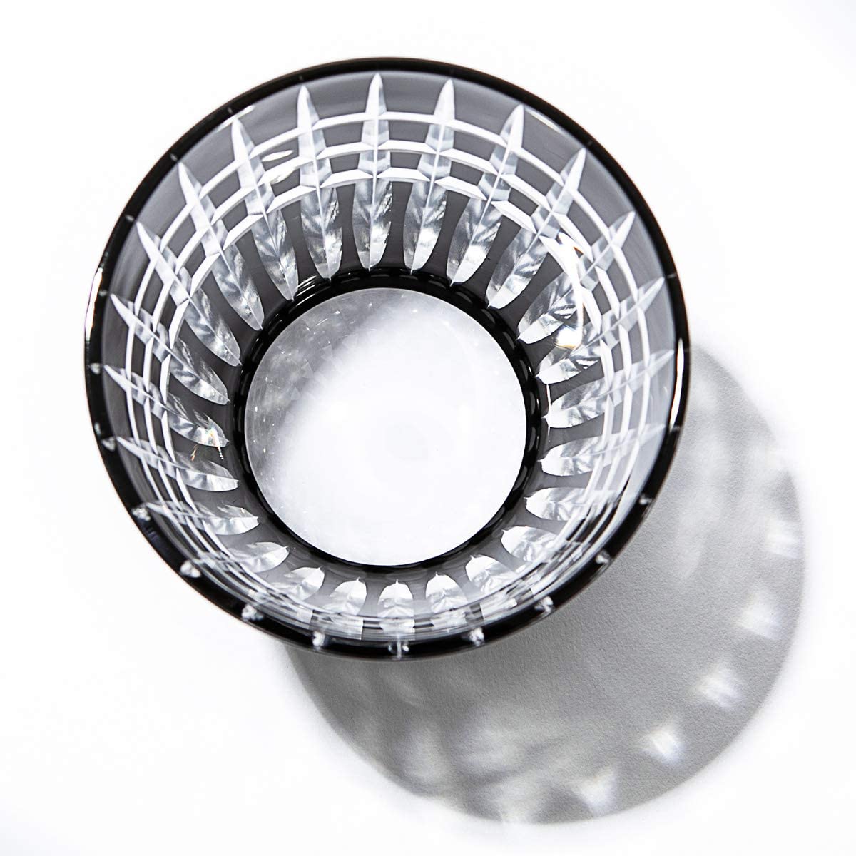 Amazon | 【 太武朗工房 公式 直販 】 江戸切子「黒」三筋格子 天開