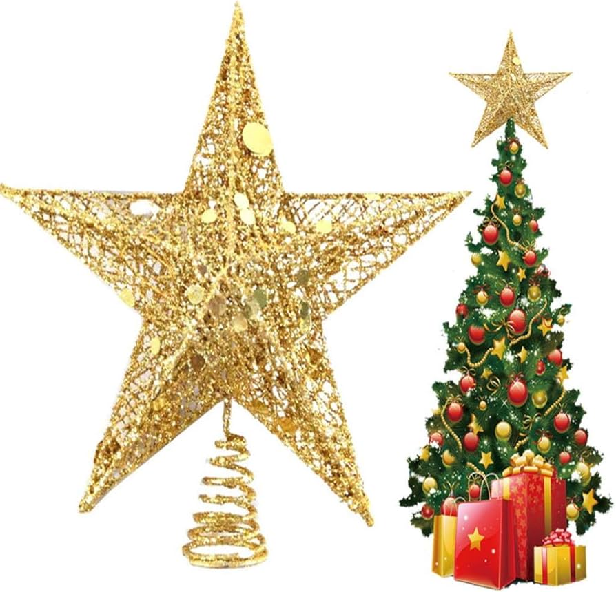 Amazon | DUOLEIMI ツリートップスター クリスマス トップスター 25cm