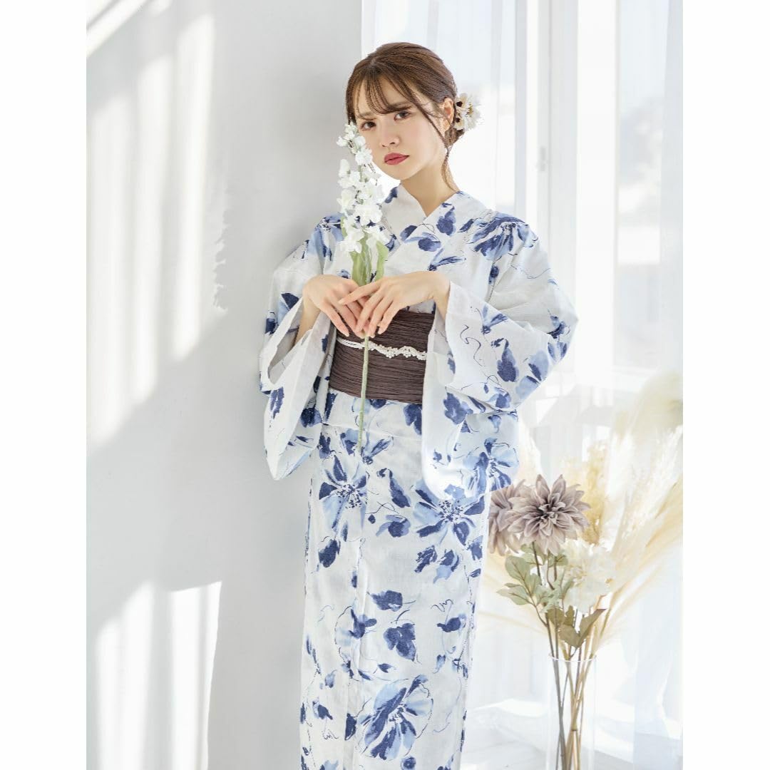 Amazon.co.jp: 浴衣 セット 浴衣セット ゆかた 大人 レディース 青
