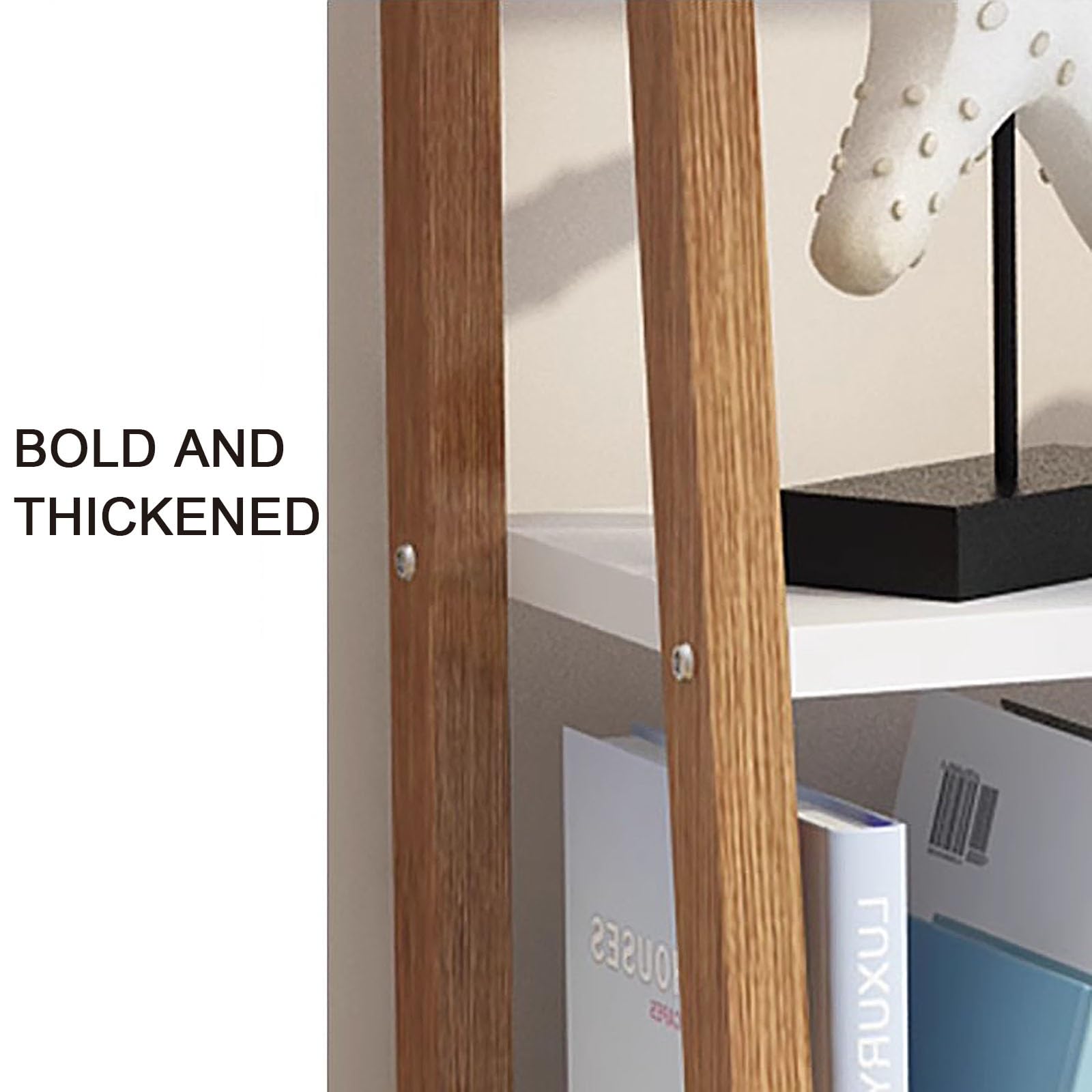 Amazon｜棚、3段オープンシェルフ、本棚、木製ラック、ラダーシェルフ