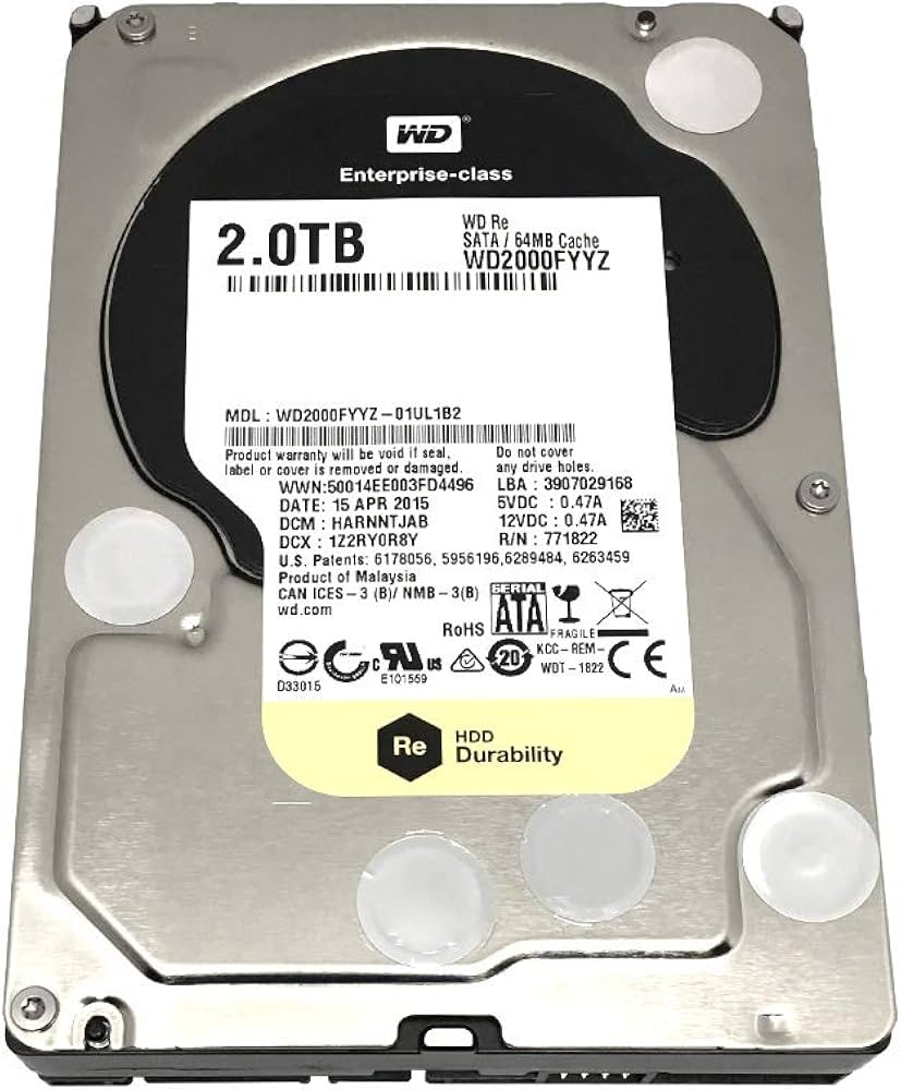 Amazon.com: Western Digital RE WD2000FYYZ 2TB 7200RPM 64MB Cache