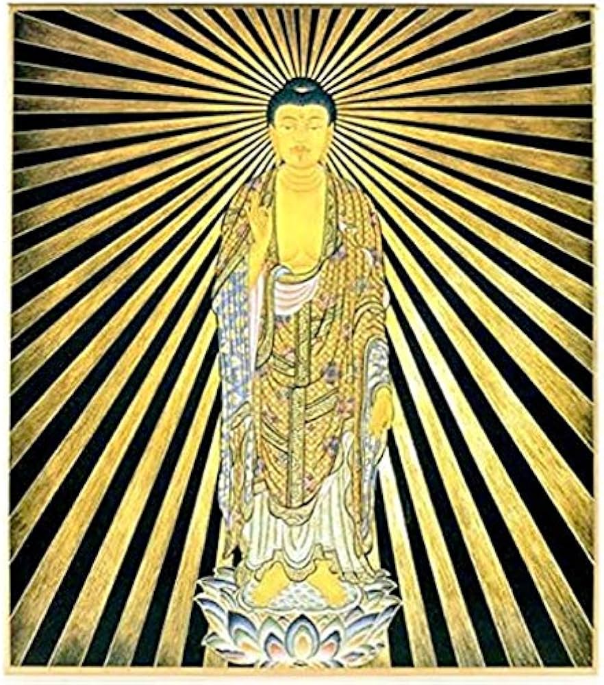 Amazon｜『阿弥陀如来 あみだにょらい 84018』色紙にアート印刷 阿弥陀