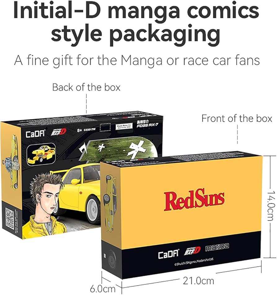 Amazon.com: dOMOb Initial-D Mazda RX-7 FD3S Yellow Japan Car