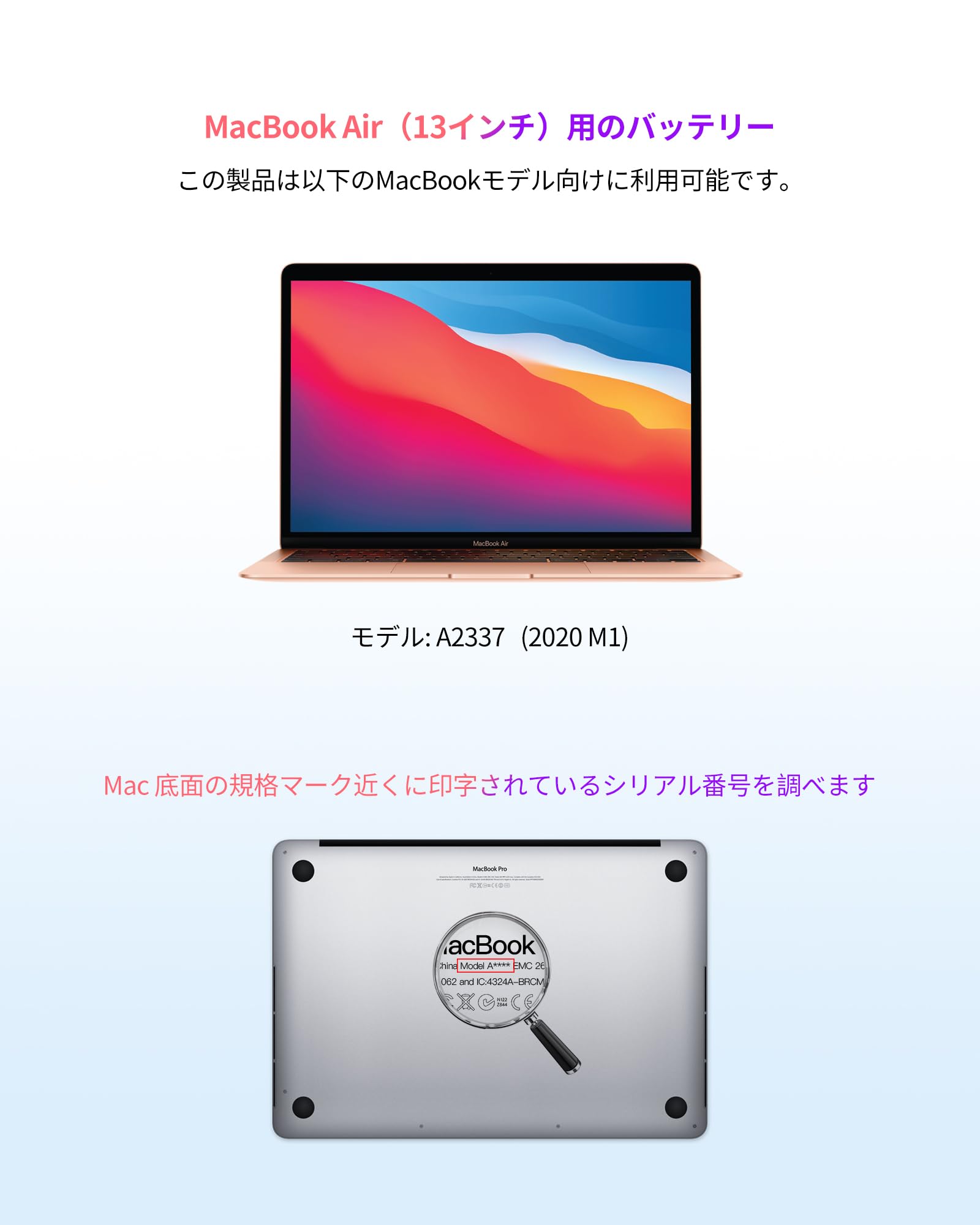 Amazon.co.jp: ASMARK Macbook Air A2337 バッテリー 交換 適用 13