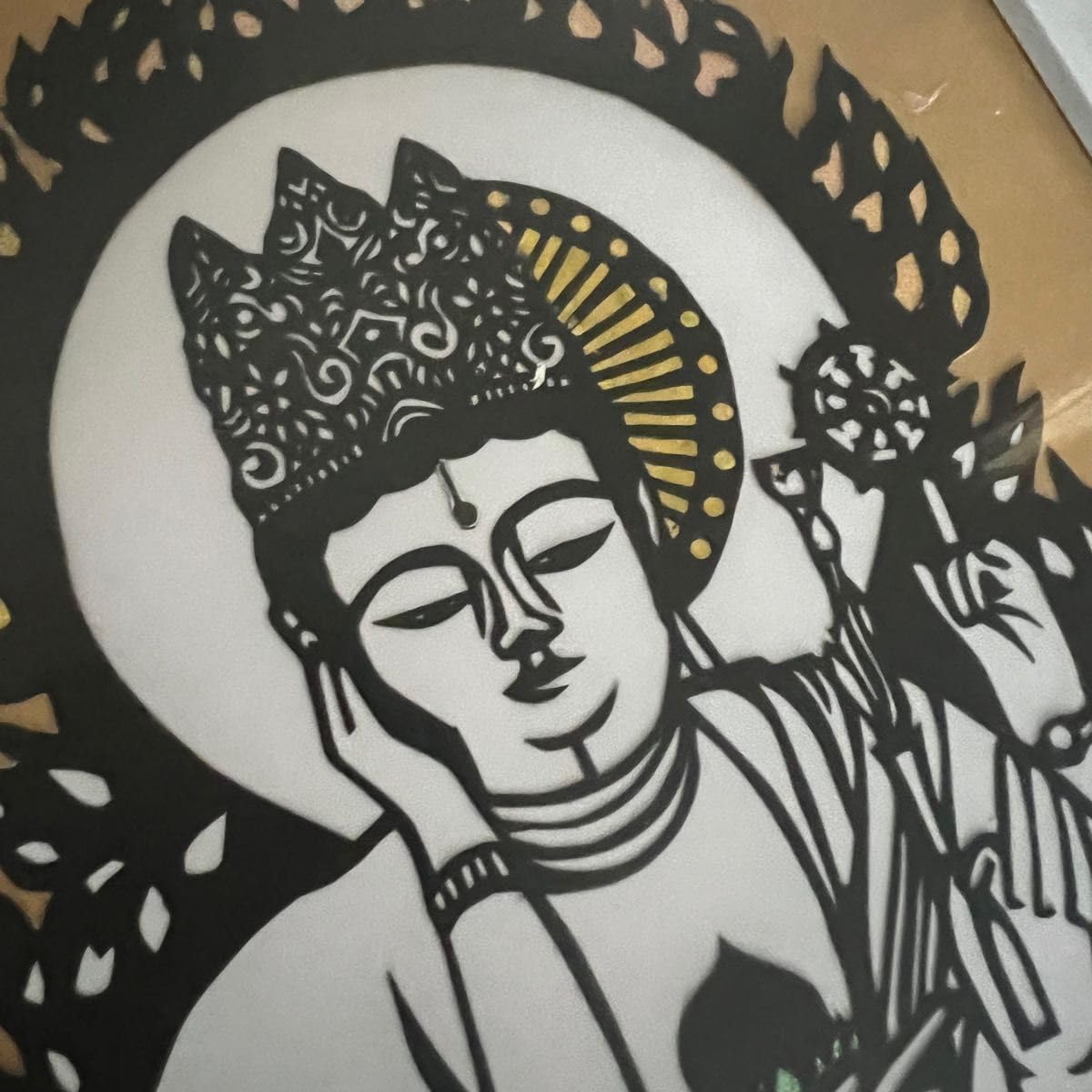 Amazon.co.jp: ハンドメイド 切り絵アート 切り絵 観音様 仏様 菩薩様