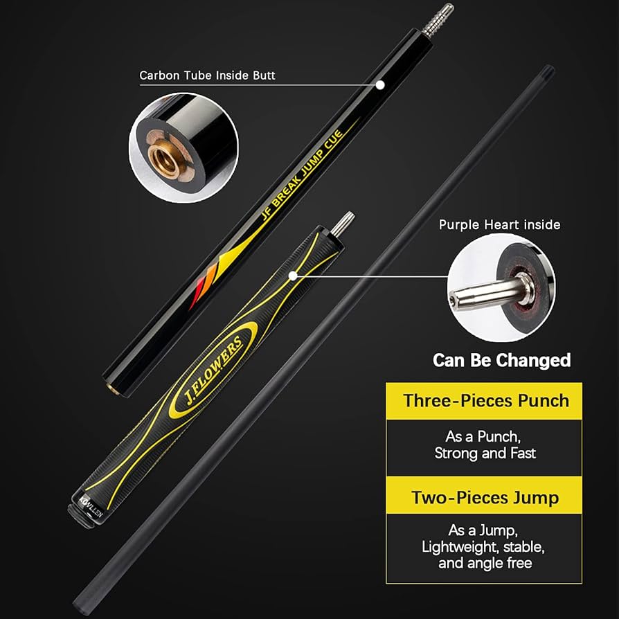 Jflowers Punch&Jump Cue Stick Carbon Fiber Technology Punch Jump